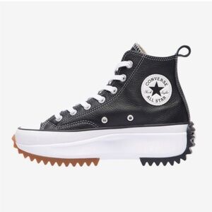 New Converse Foundational Leather Run Star Hike Black Hi Top Men's 5 Women's 6.5